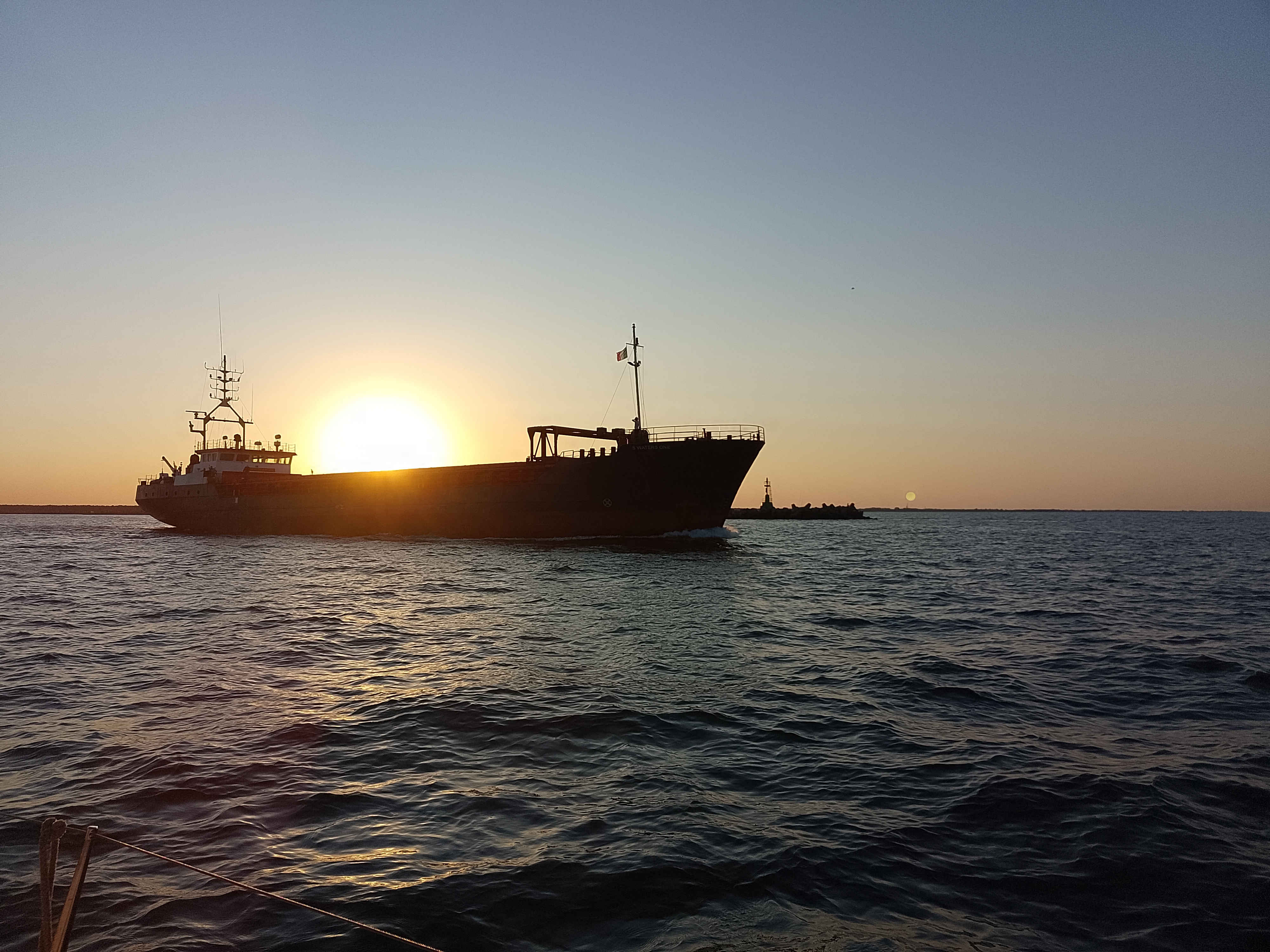 Ship and Sunset