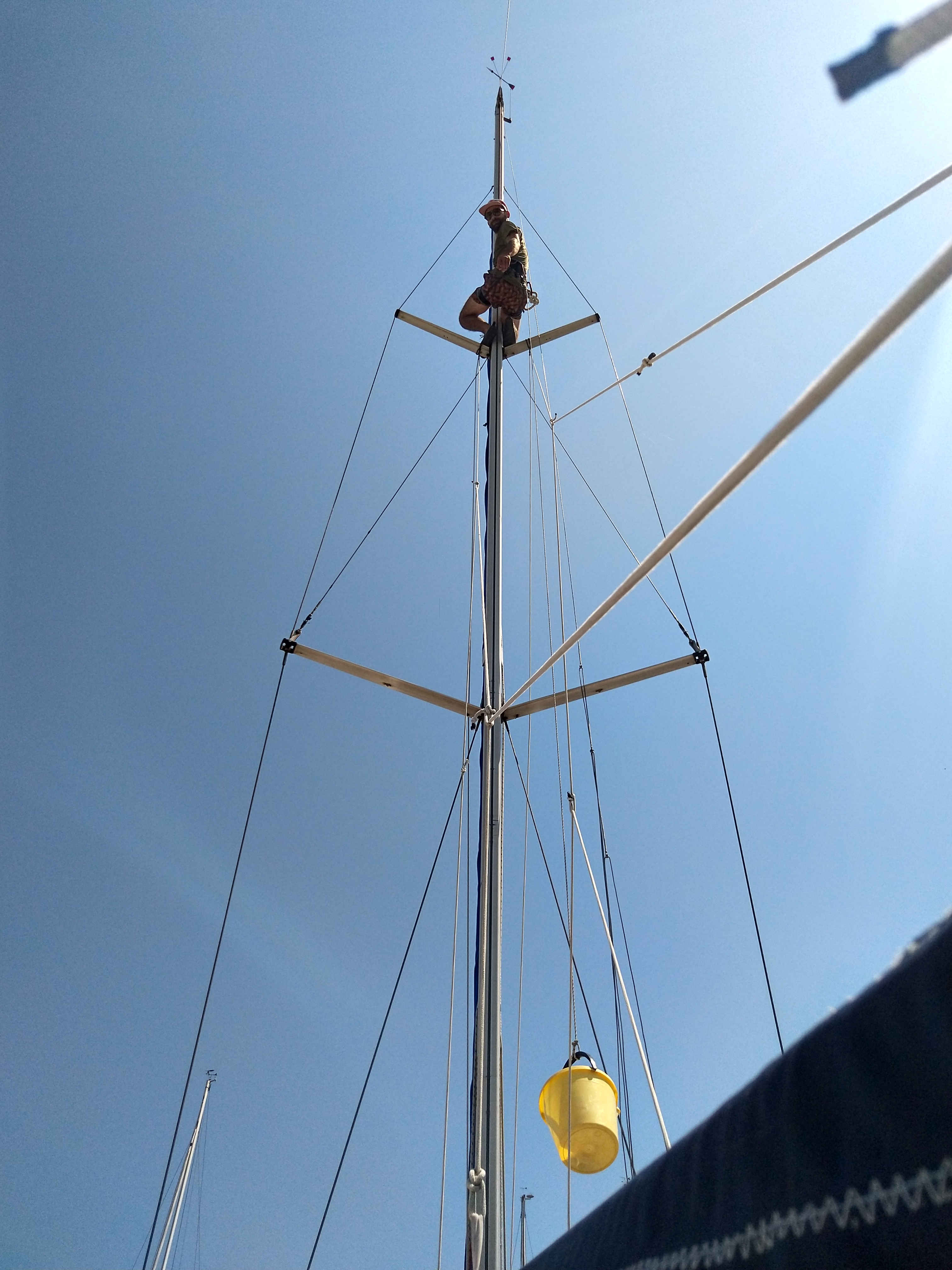 Climbing the mast